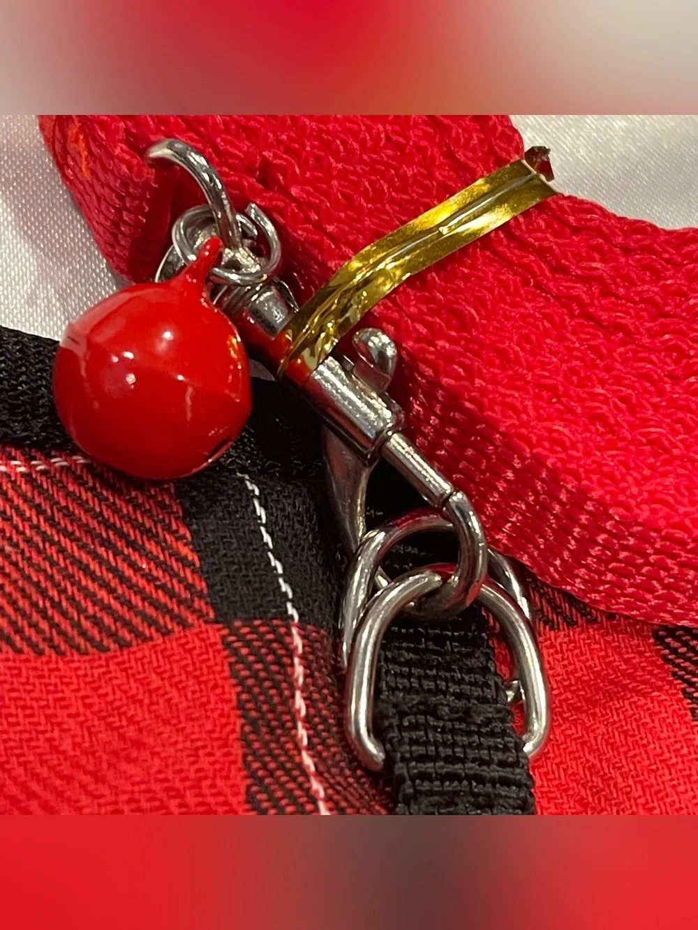 Harness & Leash Plaid Red Black Small Animal Petit Cat Ferret Dog Bunny Iguana